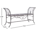 thumbnail image 6 of SAFAVIEH Adina Outdoor Patio Wrought Iron Garden Bench, Rustic Brown, 6 of 8