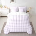 thumbnail image 2 of Homewish Purple Plaid Twin Bedding Sets 7-Piece, Geometric Buffalo Grid Bedding Comforter Set, Cute Checkered Sheet Sets, Ultra Soft Home Decor, 2 of 8