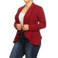 thumbnail image 2 of Women's Casual Plus Size Blazer Long Sleeve Open Front Solid and Print, 2 of 5