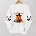 thumbnail image 5 of ZGRBOU Sweatshirts for Women Cute Ghost Reading Books Print Shirts Fall Crew Neck Long Sleeve Pullover Tops 2026, 5 of 6