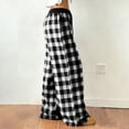 thumbnail image 6 of Plaid Pajama Pants Women Elastic Waist Drawstring Loungewear Pant Casual Checkered Printed Loose Fits Wide Leg Lightweight Comfy Sleepwear Pant, 6 of 9