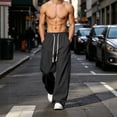 thumbnail image 2 of Hurxie Mens Baggy Sweatpants Casual Pants Elastic Drawstring Waist with Pockets Loose Fit Wide Leg Joggers Black,5XL, 2 of 7