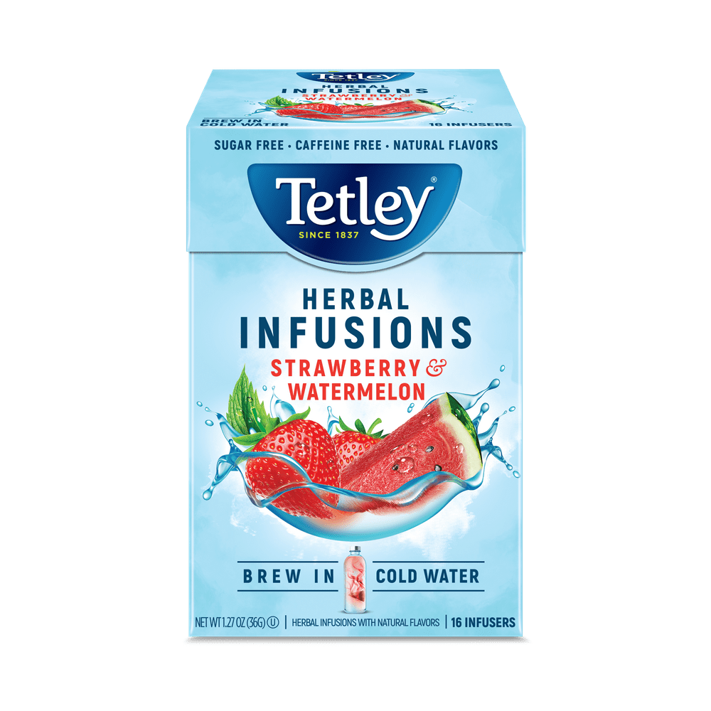 Tetley Herbal Infusions Strawberry & Watermelon Tea Bags, 16 Ct