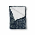 thumbnail image 2 of Sea Shells Soft Flannel Fleece Blanket, Monochrome Marine Elements with Dotted Background Doodle Ocean Inhabittants, Cozy Plush for Indoor and Outdoor Use, 50" x 60", Dark Blue Beige, by Ambesonne, 2 of 6