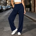 thumbnail image 2 of Vynhevius Plus Size Womens Wide Leg Pants with Pockets Elastic Waist Loose Fit Long Soft Relaxed Everyday Wear Solid Trousers, 2 of 9