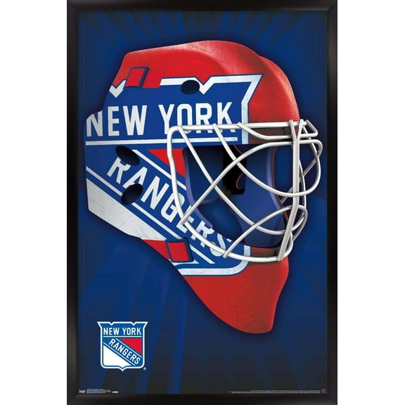 NHL New York Rangers - Mask 16 Wall Poster, 14.725" x 22.375", Framed