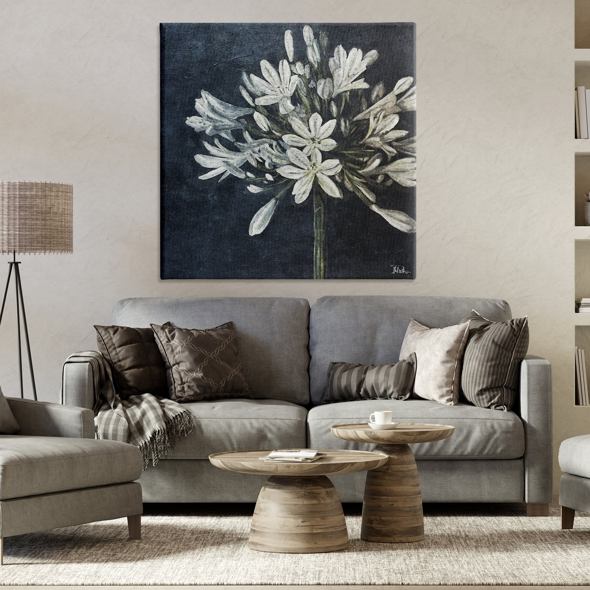 Stupell Industries White Herb Blooms Botanical & Floral Painting Gallery Wrapped Canvas Art Print Wall Art, 36 x 36