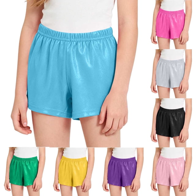 Shorts Casual para Niñas - Shorts de Cintura Elástica para Niña Shorts Sólidos 7-8 Años