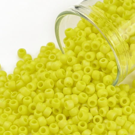 10 g TOHO 8/0 Round Beads Japanese Seed Beads (402F) Yellow Opaque Rainbow Matte 3mm Hole: 1mm about 222pcs/10gDIY