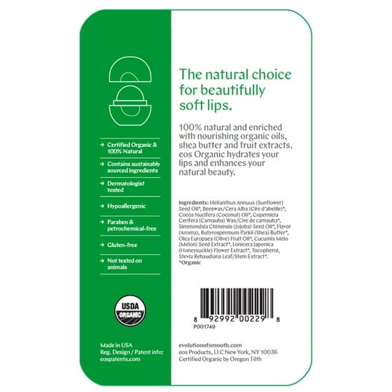 eos Organic Lip Balm Honeysuckle Honeydew 1 Count Walmart