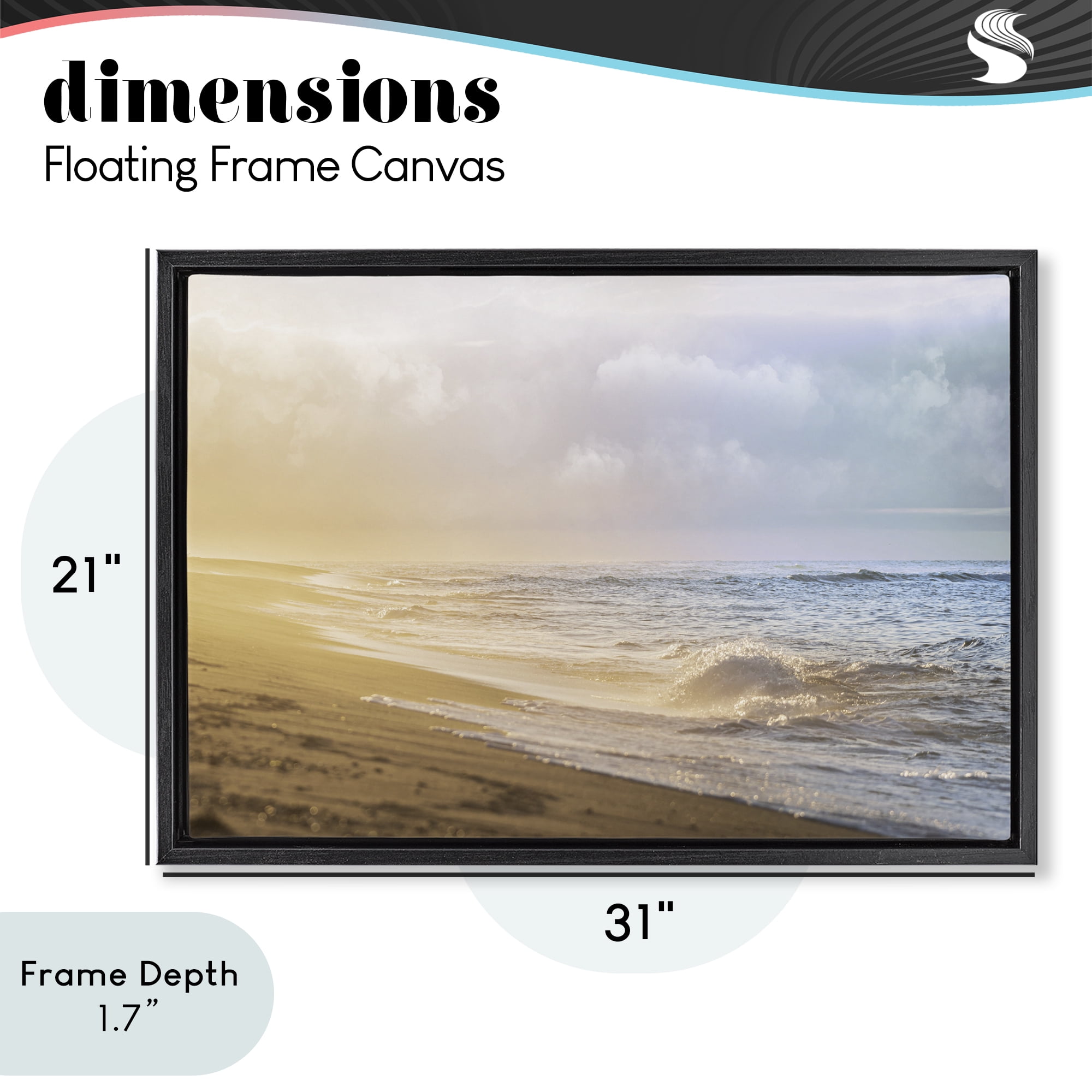 Stupell Industries Gentle Seaside Breeze Black Framed Floater Canvas Wall Art, design by Marcus Prime