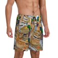thumbnail image 2 of Balery Mallard Ducks Pantalones cortos de pijama de punto de algodón para hombre con cinturilla y bolsillos-4X-Large, 2 of 6