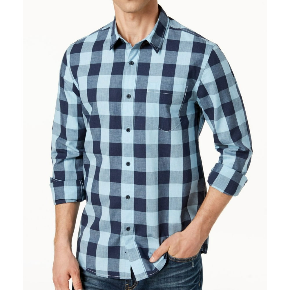American Rag - Mens Button Down Plaid Long-Sleeve Shirt 2XL - Walmart ...