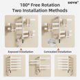 thumbnail image 6 of SIOYIE Rotating Heated Towel Rack for Bathroom, 130W Wall-Mounted Electric Towel Dryer with Swivel Bars, 1-9H Timer, 115℉-155℉, 5 Bars Towel Warmer, Low Carbon Steel, IPX5, Plug-in/Hardwired, White, 6 of 9