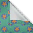 thumbnail image 6 of Ambesonne 90s Valance & Curtain, Stars Pattern Repeating Circles, 55"x36", Dark Orange and Sea Green, 6 of 7