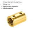 thumbnail image 4 of Unique Bargains M10 M4 Manchon de Filetage Connecteur de Tuyaux à Goujon Écrou de Raccord Rond Ton Or Lot de 4, 4 of 5