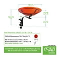 thumbnail image 6 of Achla Designs Crackle Glass Birdbath Decoration with Rail Mount, Tomato Red, 6 of 10