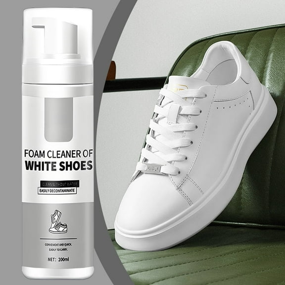 White Shoe Cleaner, Shoe Whitener For Sneakers White Foam Shoe Cleaner - 200ml No-Water Stain Remover For White Sneaker Canvas Tennis Shoe, Strong Foam Decontamination