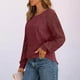 thumbnail image 4 of Camisetas para mujer,Blusa de encaje con patchwork para mujer, manga larga, cuello redondo, tejido de poliéster, estilo bohemio, uso diario informal, sopatenor, 4 of 8