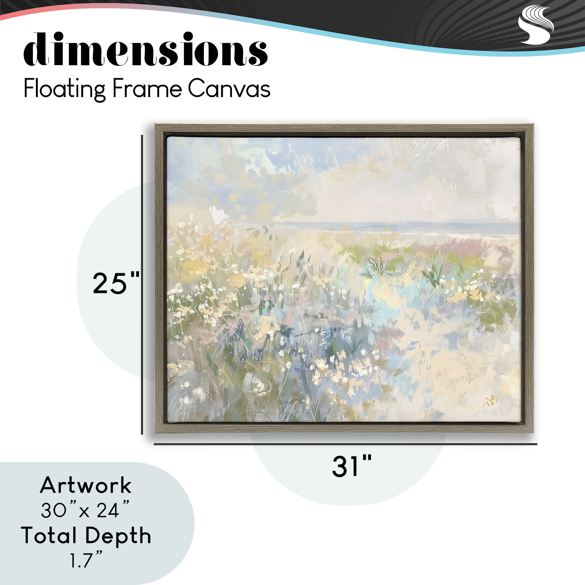 Stupell Industries Mottled Pastel Field Impression Brown Framed Floater Canvas Wall Art, design by Creative Studio