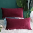 thumbnail image 5 of Unique Bargains 2-Pack Solid Velvet Decorative Throw Pillow Covers Burgundy 16"x31", 5 of 8