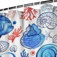thumbnail image 4 of Nautical Beach Shower Curtain with Starfish, Seahorse, and Marine Creatures Print, Tropical Coral and Ocean Anchor Design, Vintage Seaside Summer Theme, Waterproof 72x84, 4 of 5