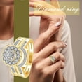 thumbnail image 2 of Forma Redonda Flor Anillo Con Incrustaciones Ondulado Butt Zircon Señoras Anillos, 2 of 7