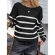 thumbnail image 5 of Suéter Corto de Cuello Redondo para Mujer, Larga, Tejido Grueso, Estilo Jersey, Ideal para Otoño y Negro S, 5 of 7