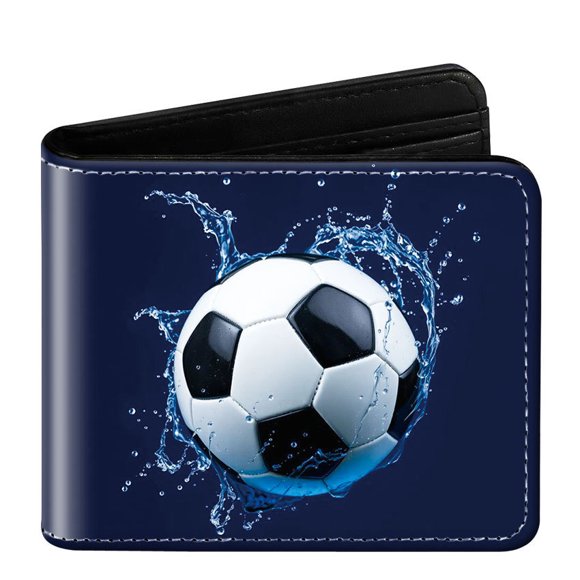 Tonnylam Billetera plegable con temática de fútbol — Billetera compacta para adolescentes, un regalo para los aficionados al fútbol
