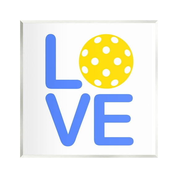 Stupell Industries Blue & Yellow Love Wiffle Ball Sports Painting Unframed Art Print Wall Art