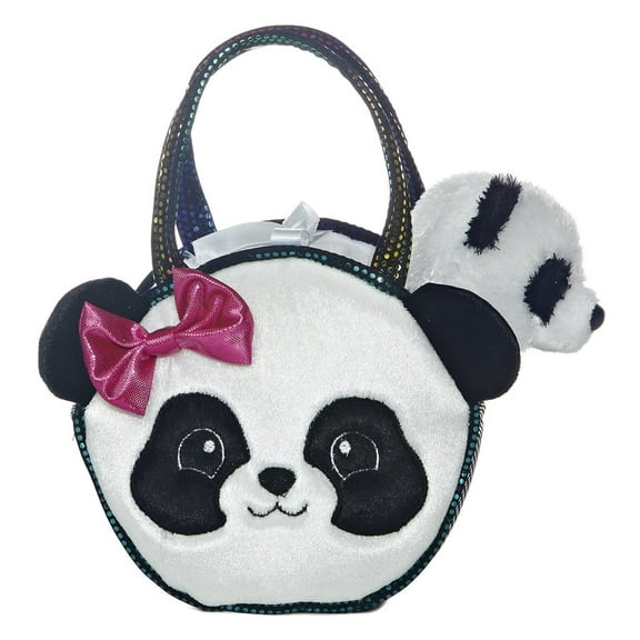 Aurora - Small Multicolor Fancy Pals - 7.5" Pretty Panda - Fashionable Stuffed Animal