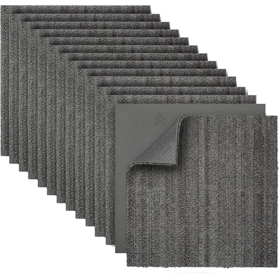 jxgzyy 16Pcs Commercial Carpet Tiles, Heavy Duty Carpet Floor Tiles with Non-slip Backing, 0.31" Thickened Carpet Squares for Living Room Bedroom Office Hotel Garage