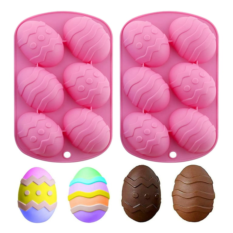 Set Of 6 Easter Egg Shaped Silicone Molds