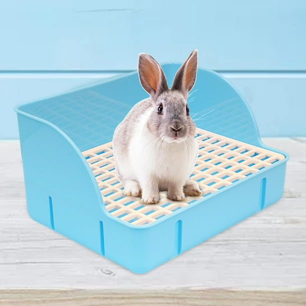 MERIGLARE Rabbit Litter Box Bedpan Corner Toilet Box for
