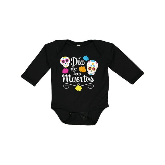 Inktastic DÃa De Los Muertos- Day of the Dead Sugar Skulls Boys or Girls Long Sleeve Baby Bodysuit