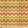 thumbnail image 2 of Ambesonne Orange Fabric by the Yard Microfiber, Wavy Geometrical Vintage, 1 Yard, Orange Yellow Cream, 2 of 2