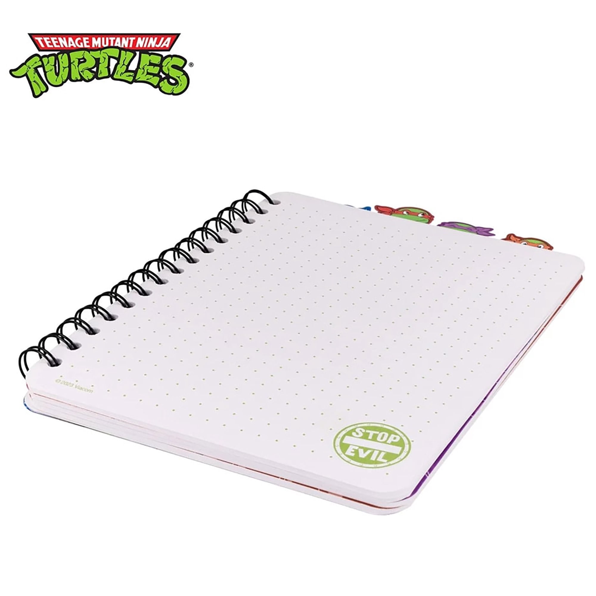 Inkology: 4 Tab Journal: Teenage Mutant Ninja Turtles - 160 Dot Pages, TMNT Spiral Notebook, Character Dividers, Writing-Notes-Dreams-Doodles, Kids 3+