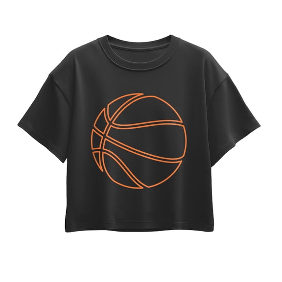 Instant Message - Basketball Girls' Short Sleeve Boxy Graphic T-Shirt