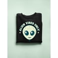 thumbnail image 3 of Alien Emoji Vibes Only - Retro UFO Space Graphic Men's Sweatshirt, 3 of 4