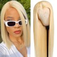 thumbnail image 1 of HAOFAN 613 Lace Front Wig Human Hair Pre Plucked 13x4 HD Transparent Brazilian Lace Frontal Wig with Baby Hair Blonde Human Hair Wigs for Black Women Bleached Knots 14 inch, 1 of 7