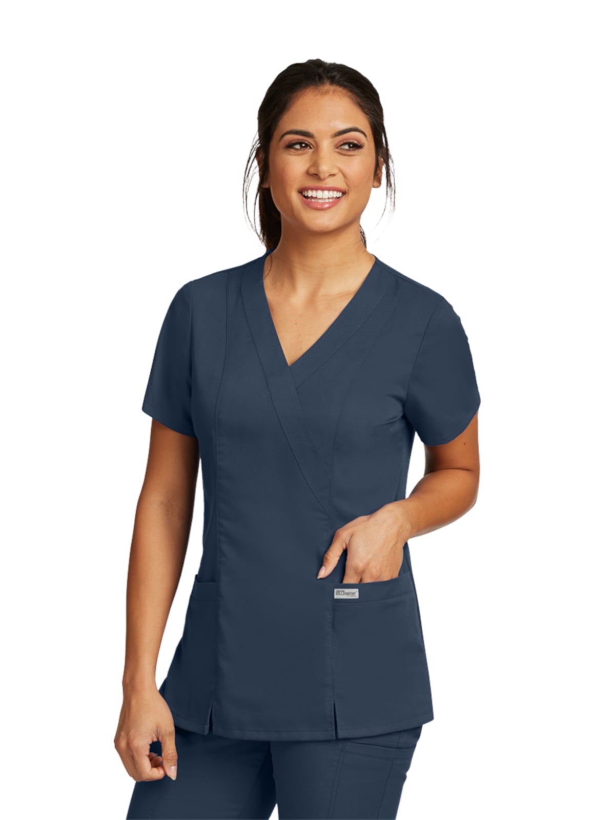 Barco Grey's Anatomy 2Pocket Mock Wrap Top for Women Classic Fit