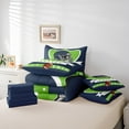thumbnail image 4 of Erosebridal Seattle Soccer City Bedding Sets Queen Size, American Football Comforter Sets with Sheets, Vintage Rugby Reversible Bed Sheets Set, Microfiber Room Decorative, 7pcs, 4 of 6