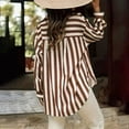 thumbnail image 3 of Guluxicc Women's Striped Shirts with Pocket Loose Long Sleeve V Neck Beach Tops for Summer Vacation Outfits, 3 of 6