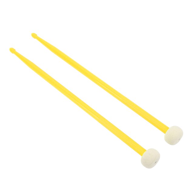 Drums Mallets Accessory, Even Percussion Drum Mallet Set 2Pcs Double Headed For Performance Yellow
