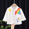 thumbnail image 6 of Ruyang Boys Cute Rainbow Print Shirts Hawaiian Long Sleeve Roll Up Button Down Tee Shirt Tops Spring Summer Clothes, 6 of 6