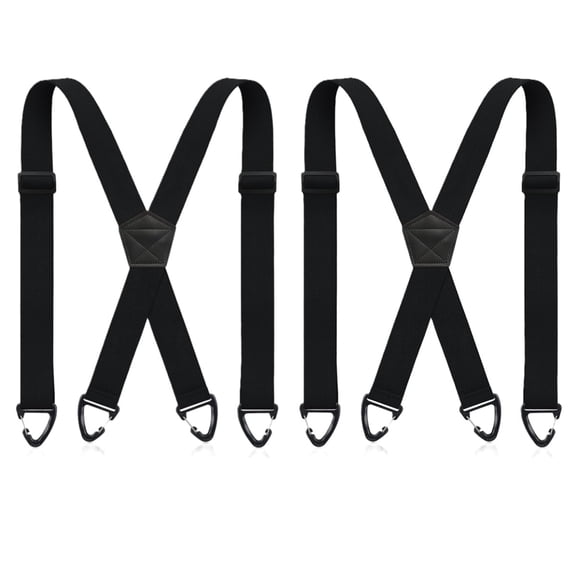 COREBAY 2 Pack X Back Hidden Suspender 1.5 Inch Under Clothing Heavy Duty Work Suspenders for Men Women Adjustable Clips