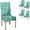 Chair Cover-2, variant on Abstract Turquoise Chair Covers for Dining Room 4 Pack Decorative Turquoise and Golden Paints Super Fit Stretch Removable Washable Short Dining Chair Protector Cover