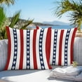 thumbnail image 5 of Sea Turtle Red Stripes Outdoor Pillow Covers Set of 2 Black White Red Stripe Decor Waterproof Throw Pillow Case Decorative Square Cushion Cover for Patio Couch Garden Balcony, 16"x16", 5 of 9