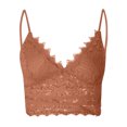 thumbnail image 5 of Fesfesfes Women Vest Crop Wireless Bras Lingerie Sexy V-Neck Hollow Lace Underwear Camisole Summer Tank Tops with Built in Bras, 5 of 7