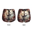 thumbnail image 3 of Hirioo Flower Cat Couple for Women's Double Layer Athletic Shorts High-Performance Gym Shorts with Inner Pocket, Elastic Waistband-X-Large, 3 of 7